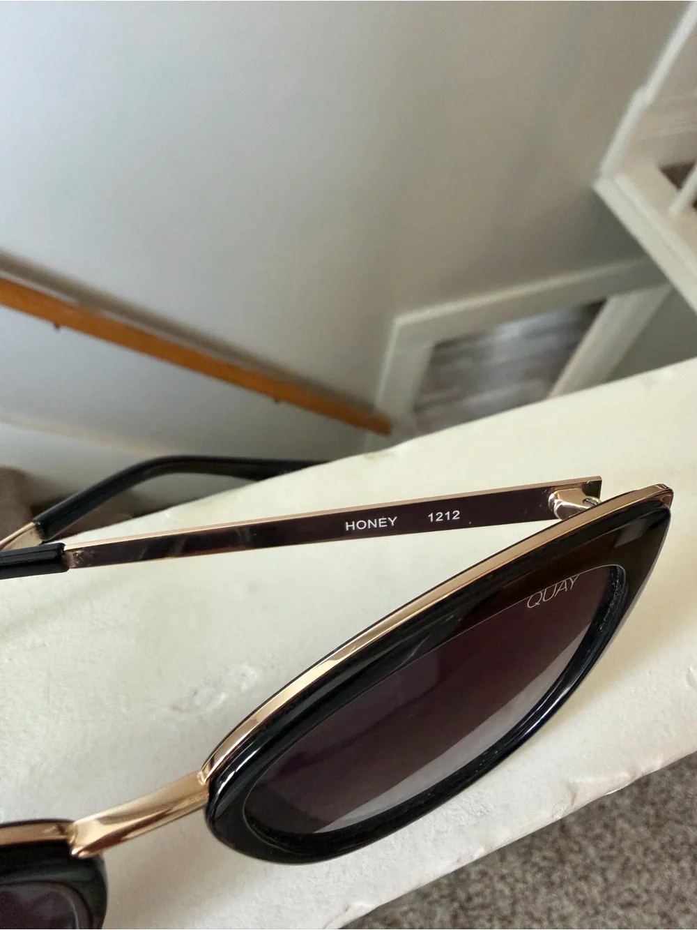 Quay Australia Black Cat Eye Sunglasses with Dark Gradient Lenses